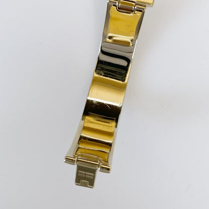 Yves Saint Laurent 1990s Seashell Dial Gold Plated Bangle Watch