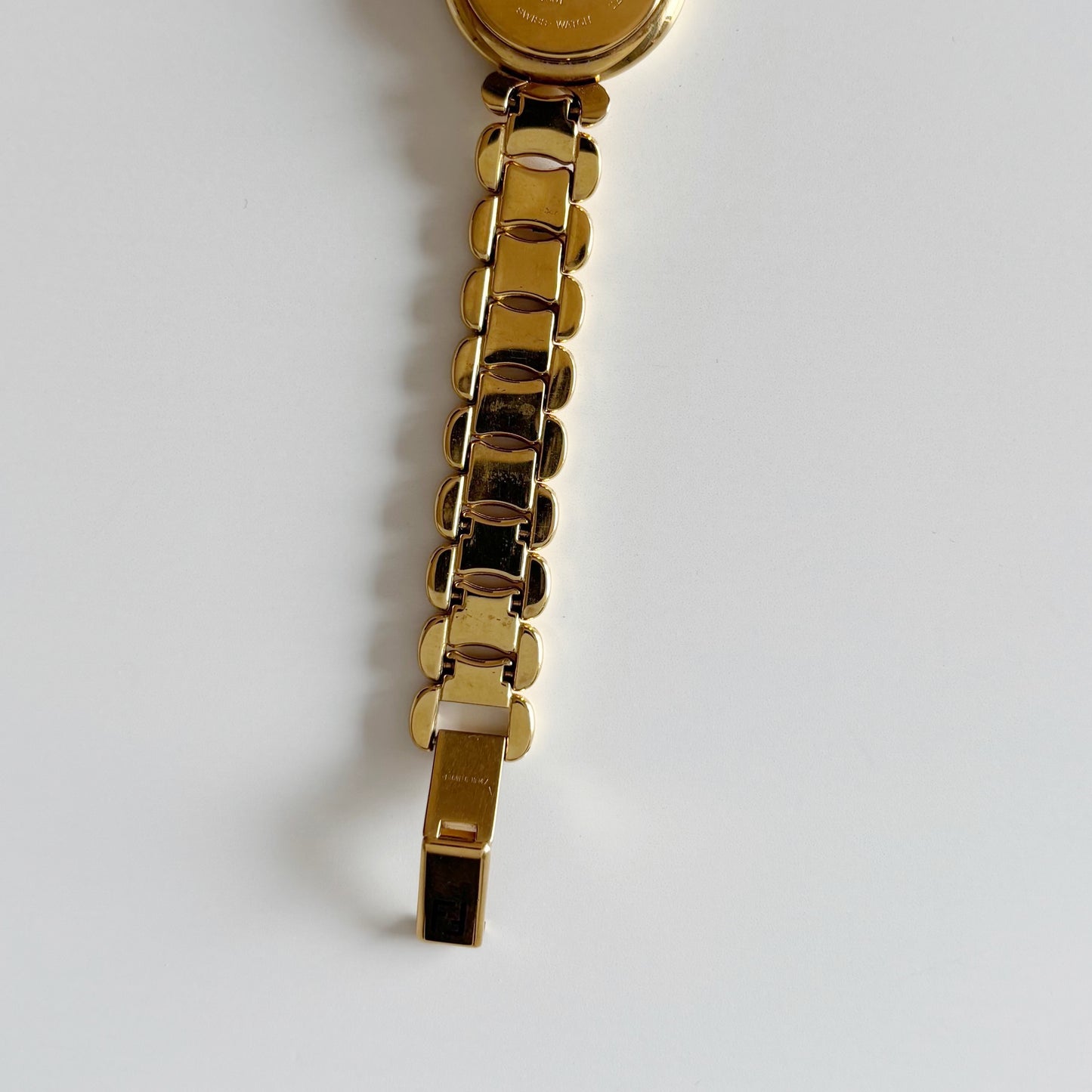Fendi 1990s Round Dial Gold Plated Watch