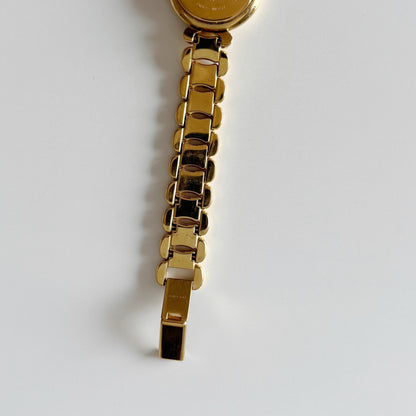Fendi 1990s Round Dial Gold Plated Watch