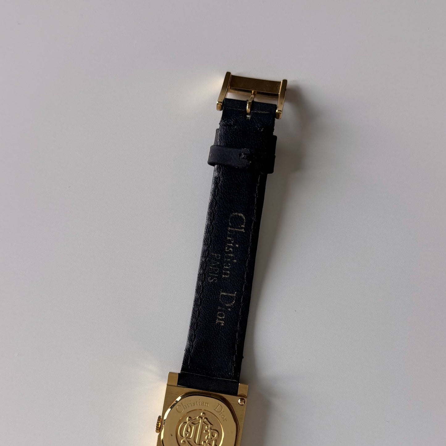 Dior 1990s La Parisienne Interchangeable Strap Gold Plated Watch with 3 straps