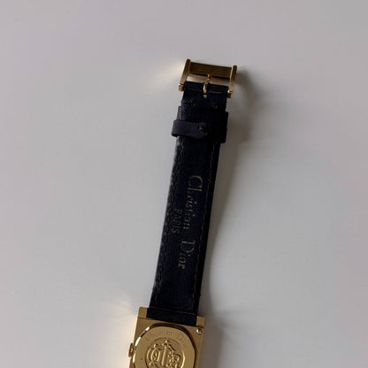 Dior 1990s La Parisienne Interchangeable Strap Gold Plated Watch with 3 straps