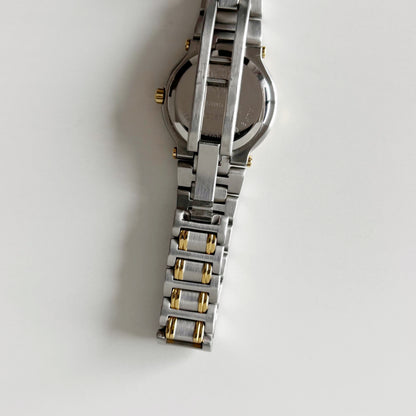Gucci 1990s Date Round Dial Two Tone Watch