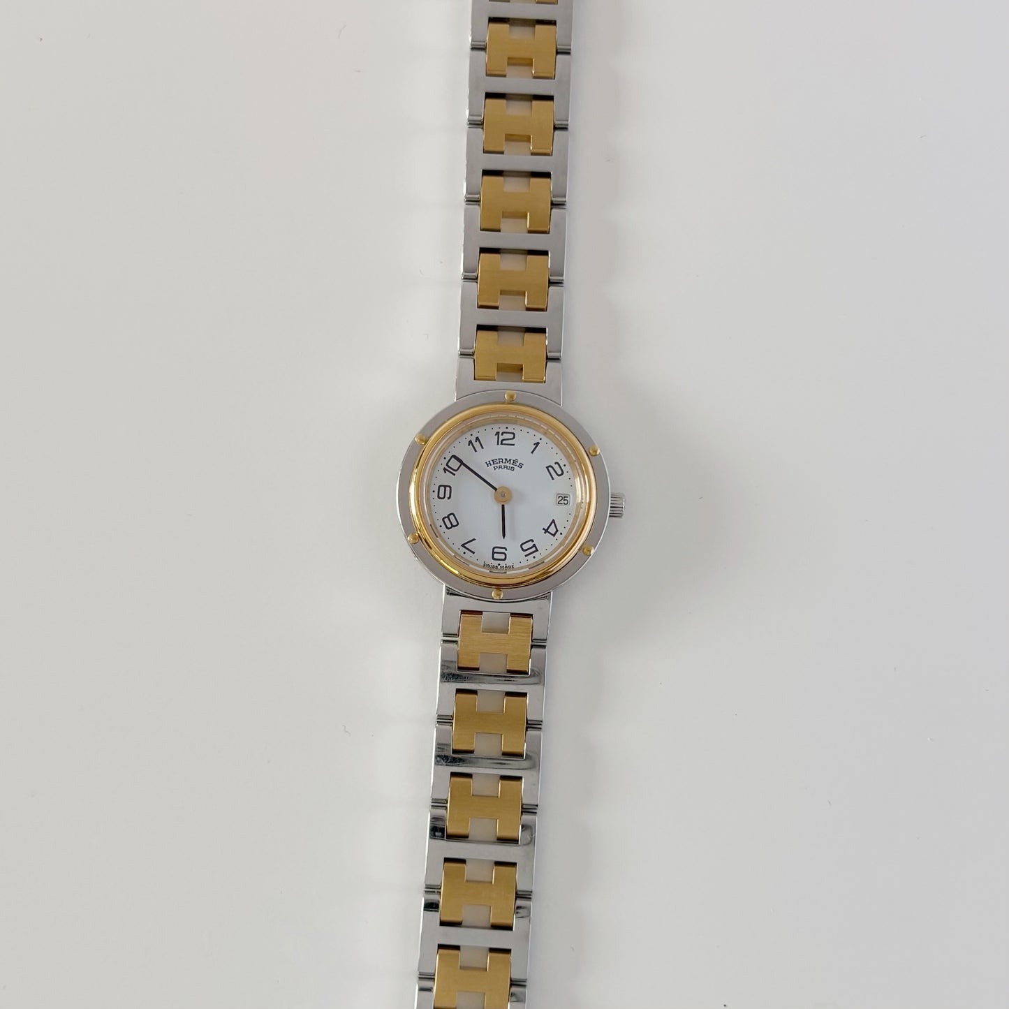 Hermes 1990s Clipper Two Tone Watch