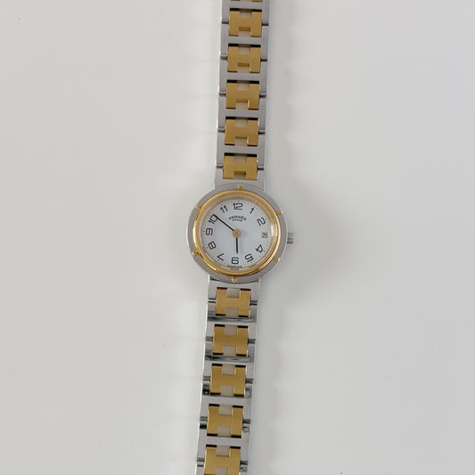 Hermes 1990s Clipper Two Tone Watch
