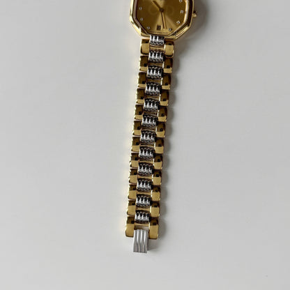 Dior 1990s Octagon Dial Two Tone Watch