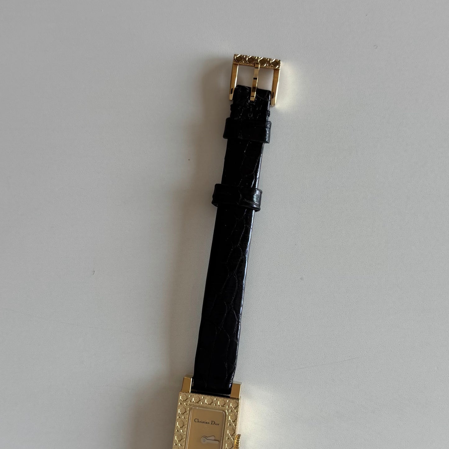 Dior 1990s La Parisienne  18K Solid Gold Case Tank Watch