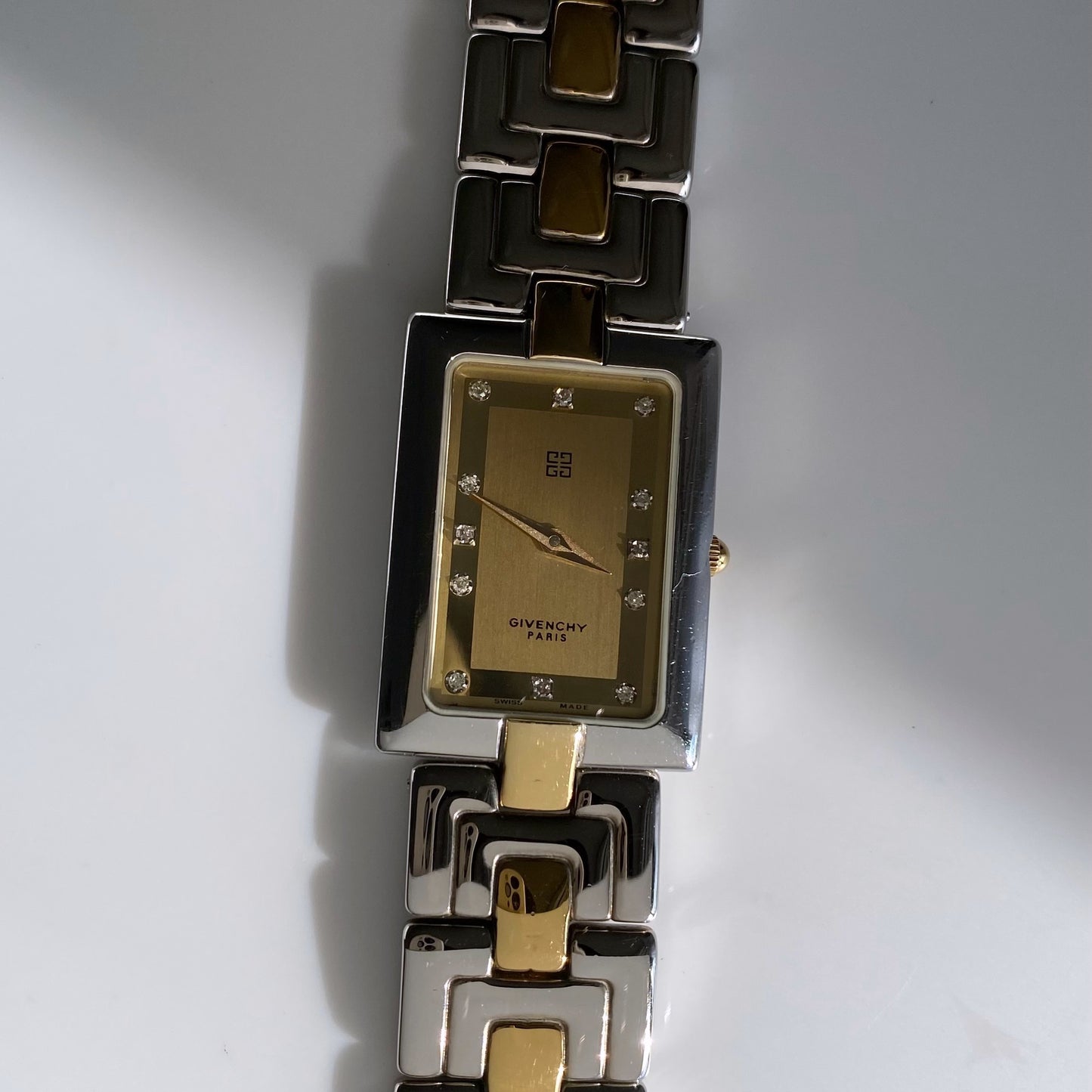 Givenchy 1990s Tank Two Tone Watch