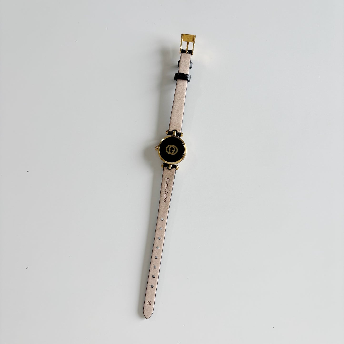 Gucci 1990s Round Dial Gold Plated Watch
