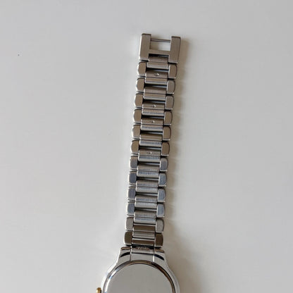 Yves Saint Laurent 1990s Round Dial Two-Tone Gold-Plated Watch (Large)