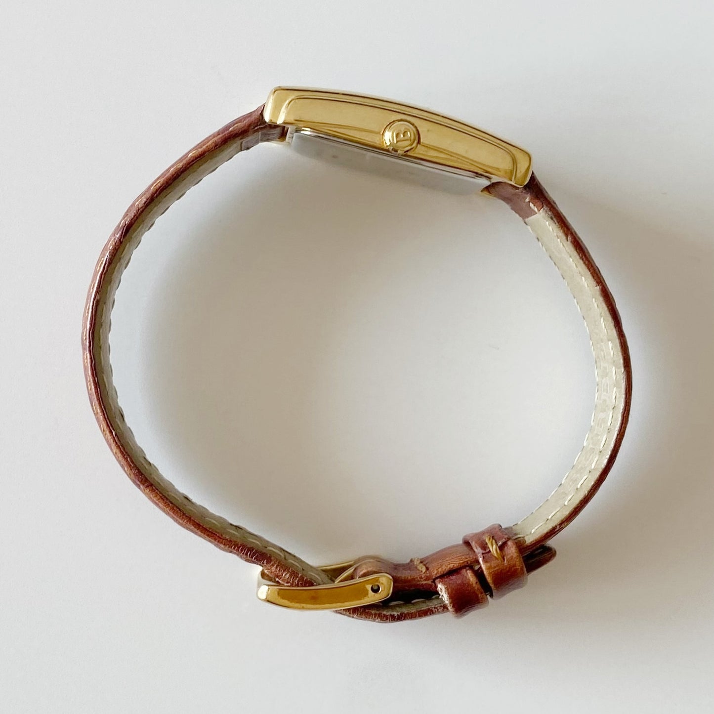 Burberry 1990s Gold Plated Tank Watch