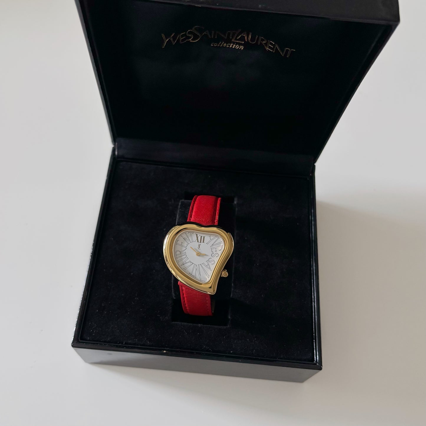 Yves Saint Laurent 1990s Heart Shaped Gold Plated Watch