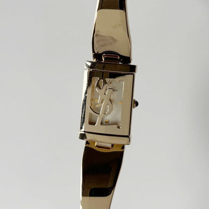 Yves Saint Laurent 1990s Peek-A-Boo Gold Plated Bangle Watch
