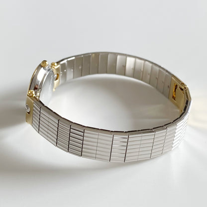 Dior 1990s Navy Dial Gold Plated Two Tone Watch