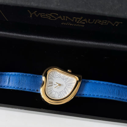 Yves Saint Laurent 1990s Heart Shaped Dial Gold Plated Watch