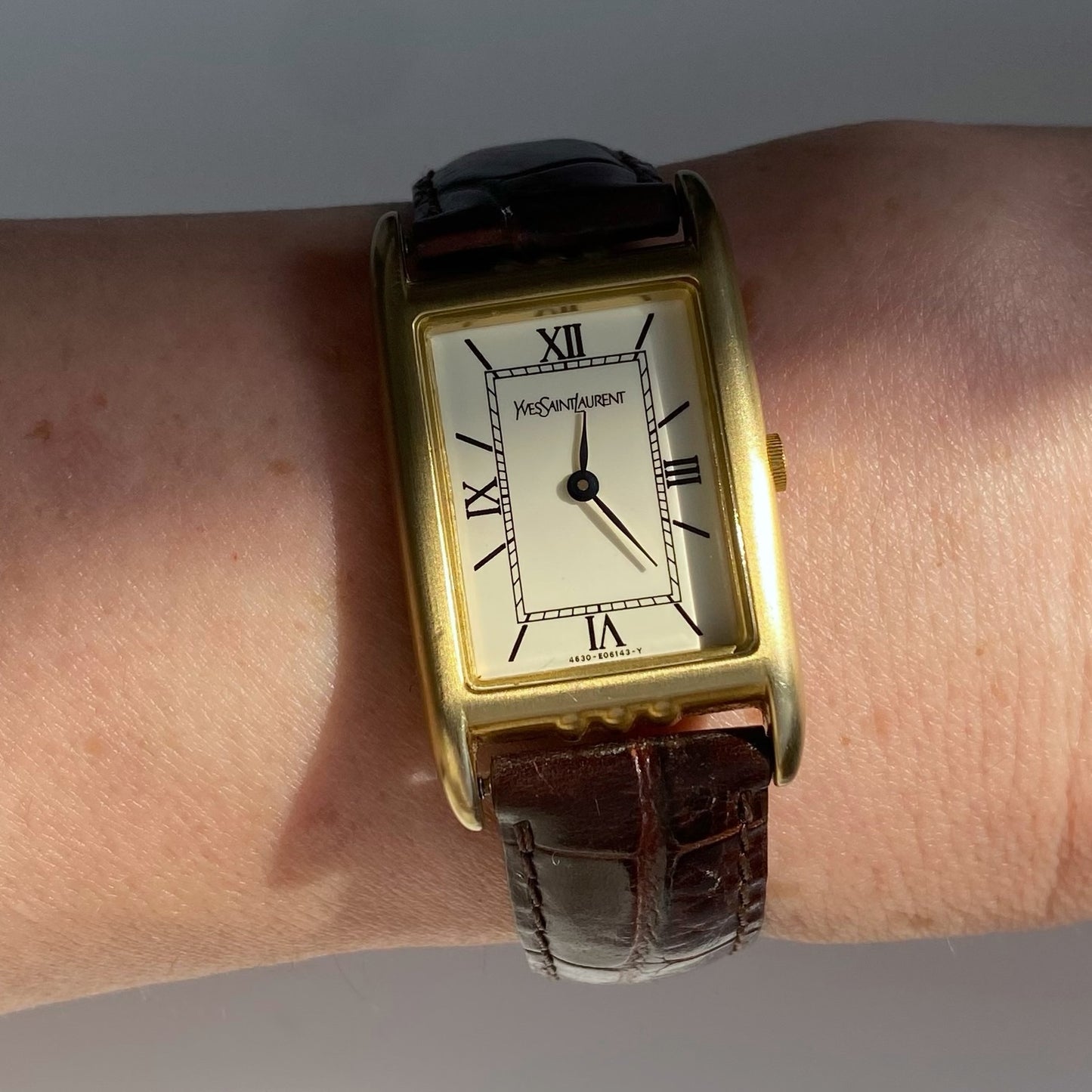 Yves Saint Laurent 1980s Tank Leather Watch