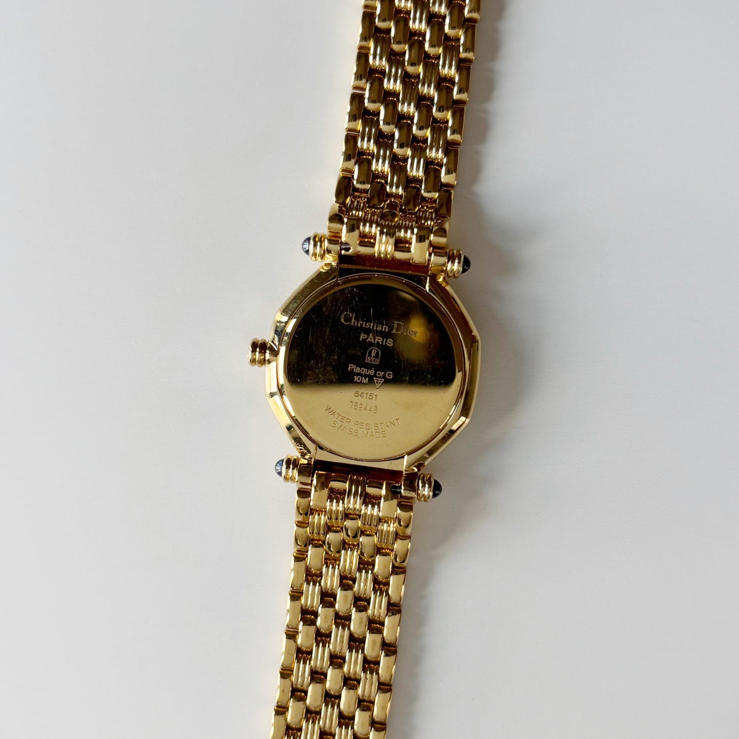 Dior 1990s CD Logo Octagon Gold Plated Watch