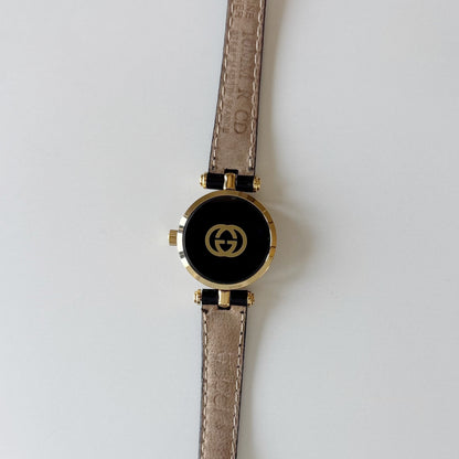 Gucci 1990s Round Dial Gold Plated Watch