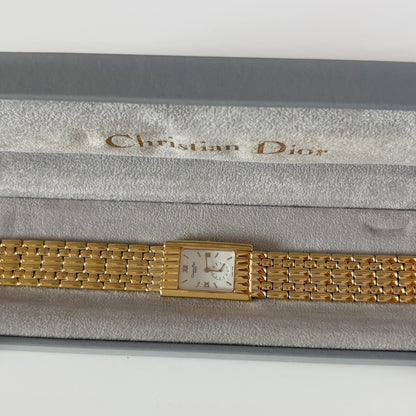 Dior 1990s Sub second Tank Gold Plated Watch