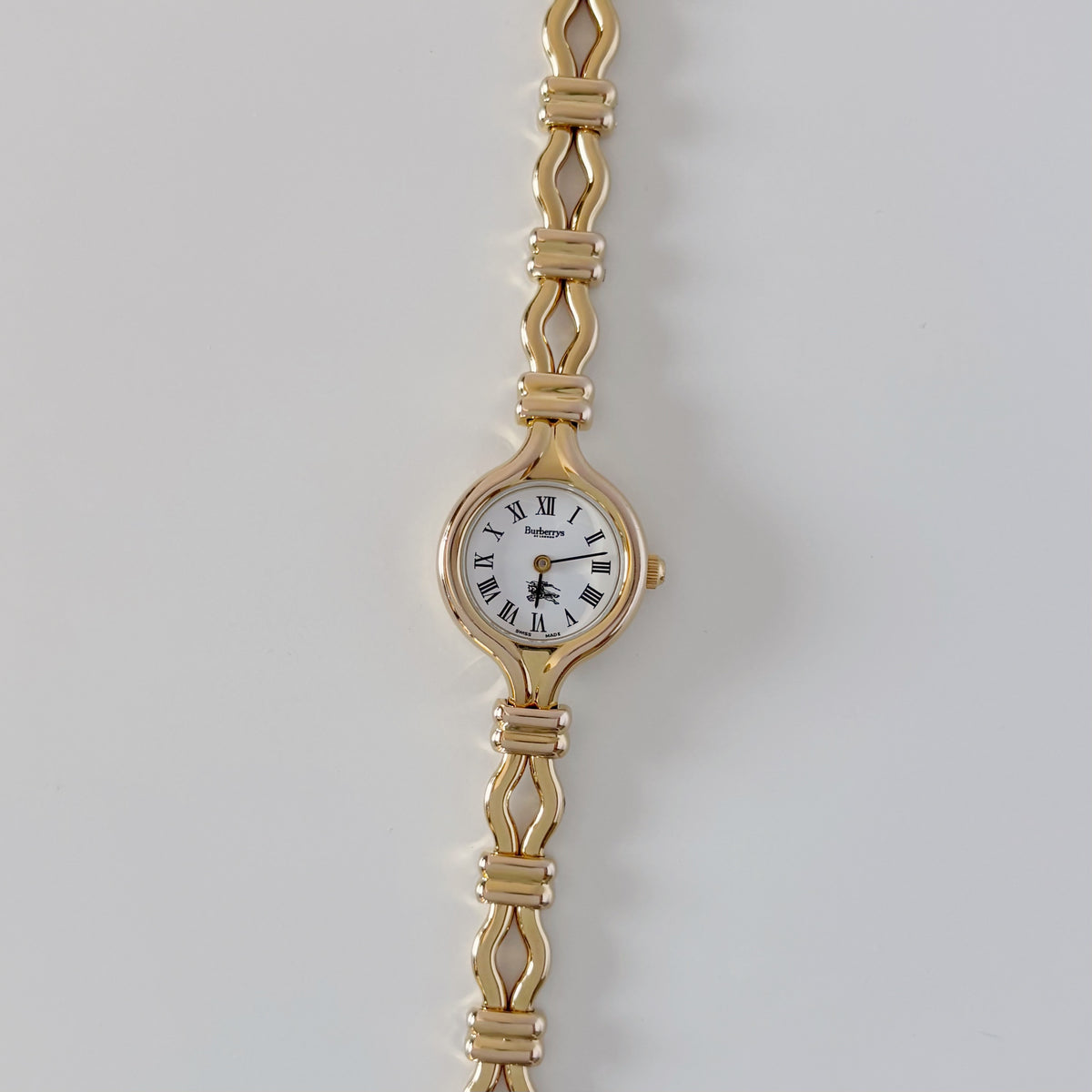 Burberry 1990s Round Dial Gold Plated Watch