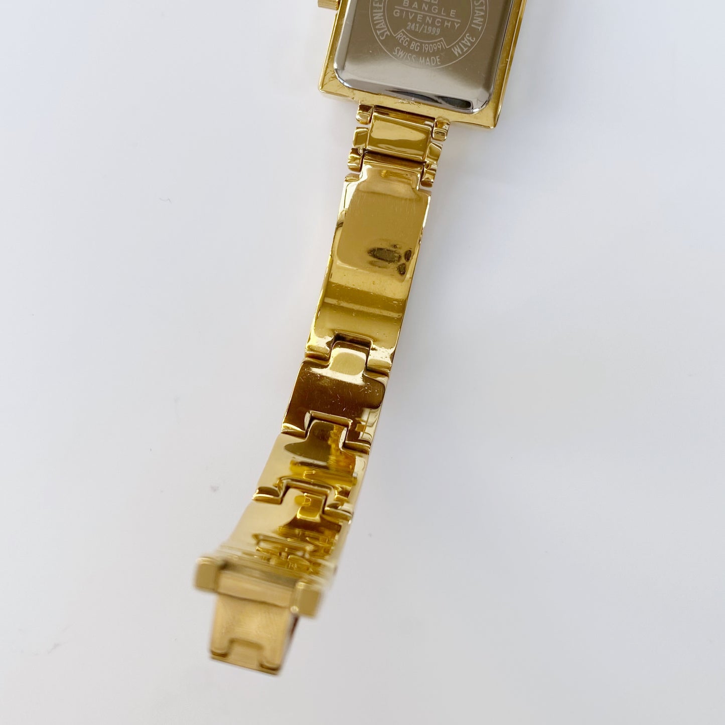 Givenchy 1990s Square Gold Plated Watch