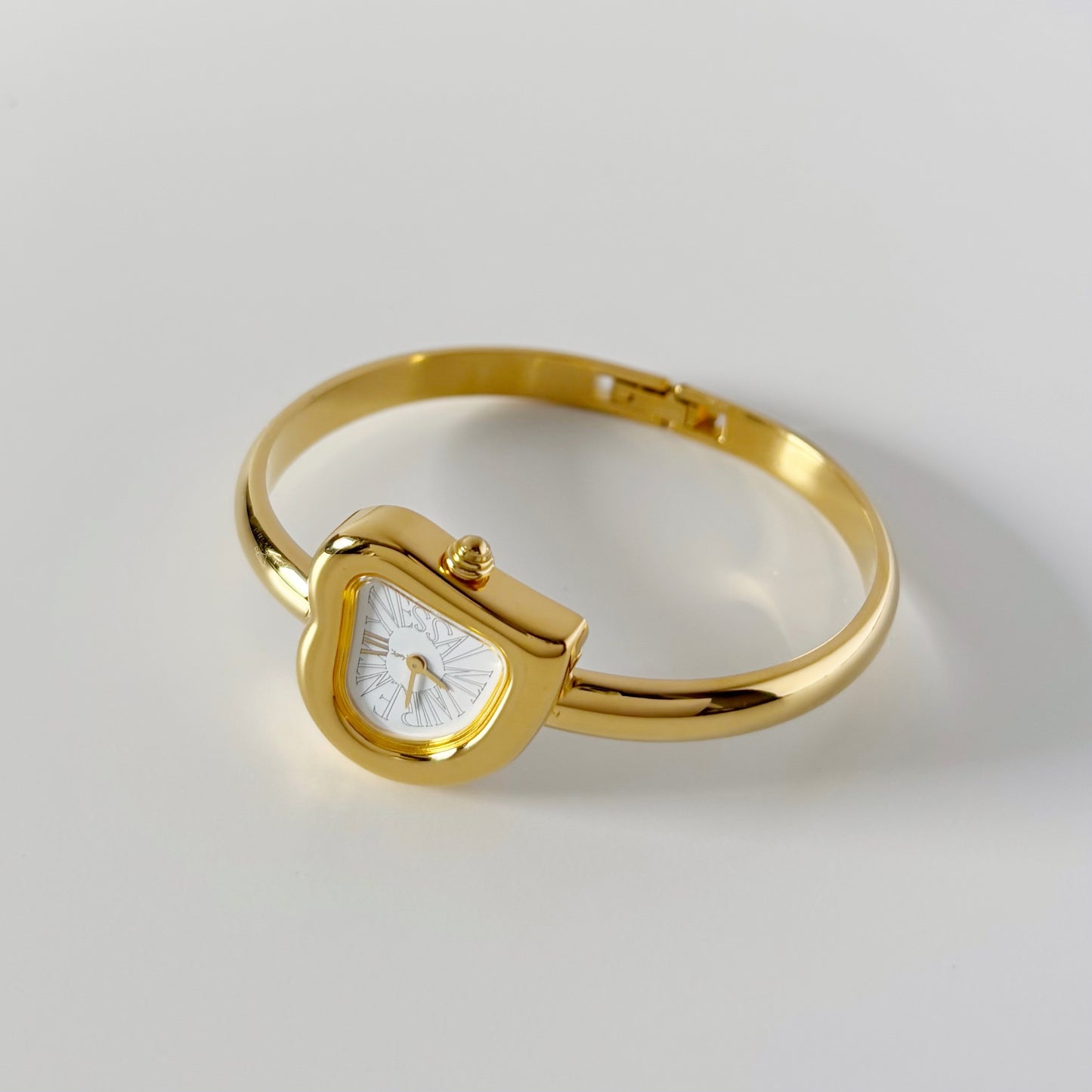 Yves Saint Laurent 1990s Heart Shaped Dial Gold Plated Watch