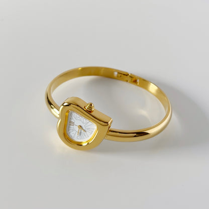 Yves Saint Laurent 1990s Heart Shaped Dial Gold Plated Watch