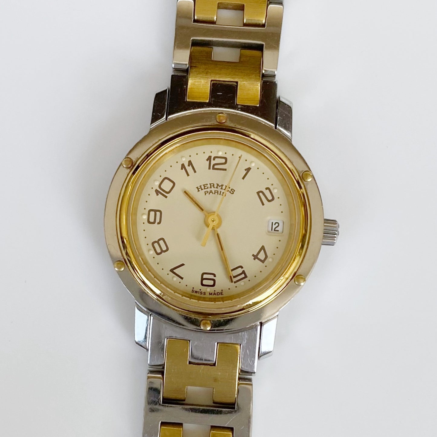 Hermes 1990s Clipper Two Tone Watch