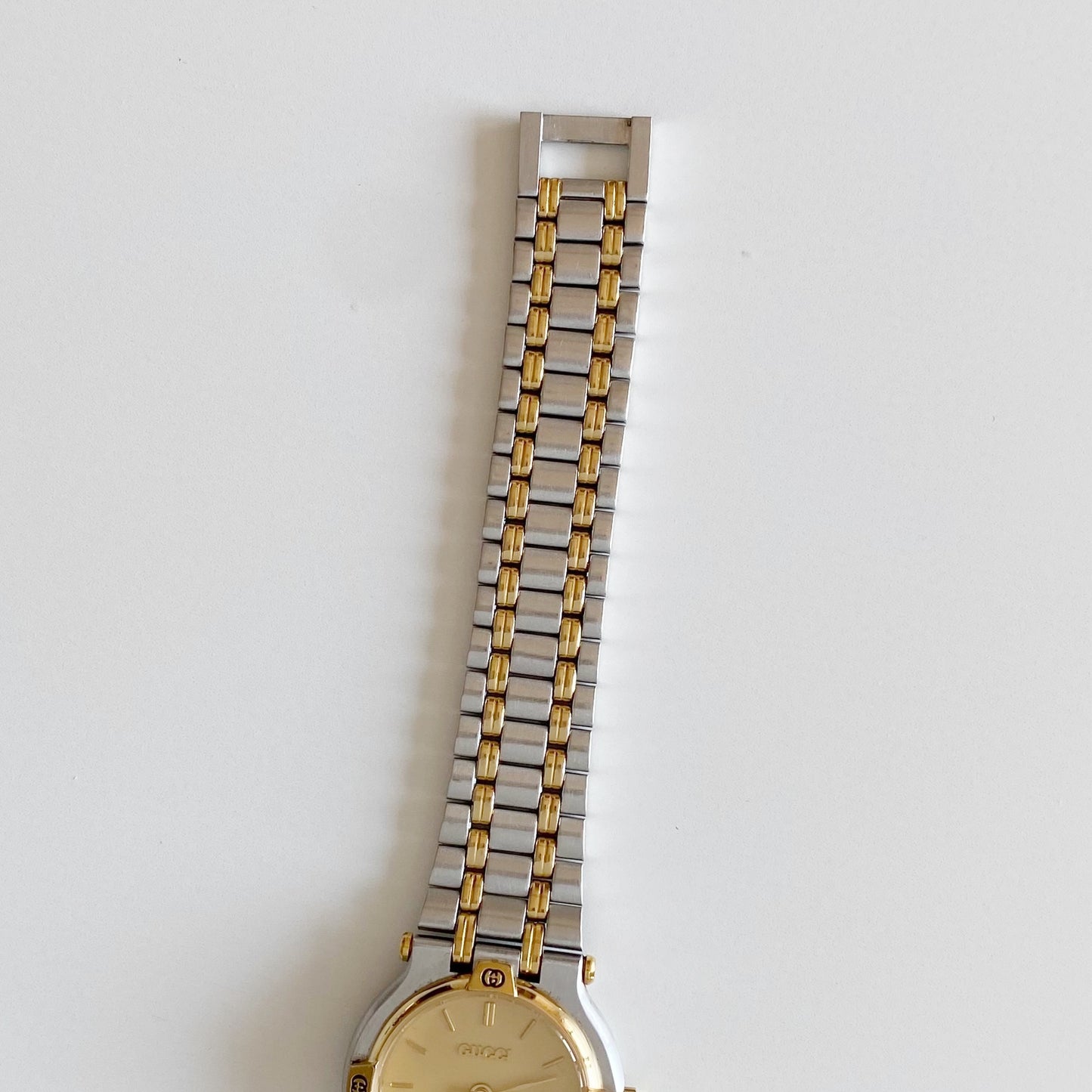 Gucci 1990s Date Round Dial Two Tone Watch
