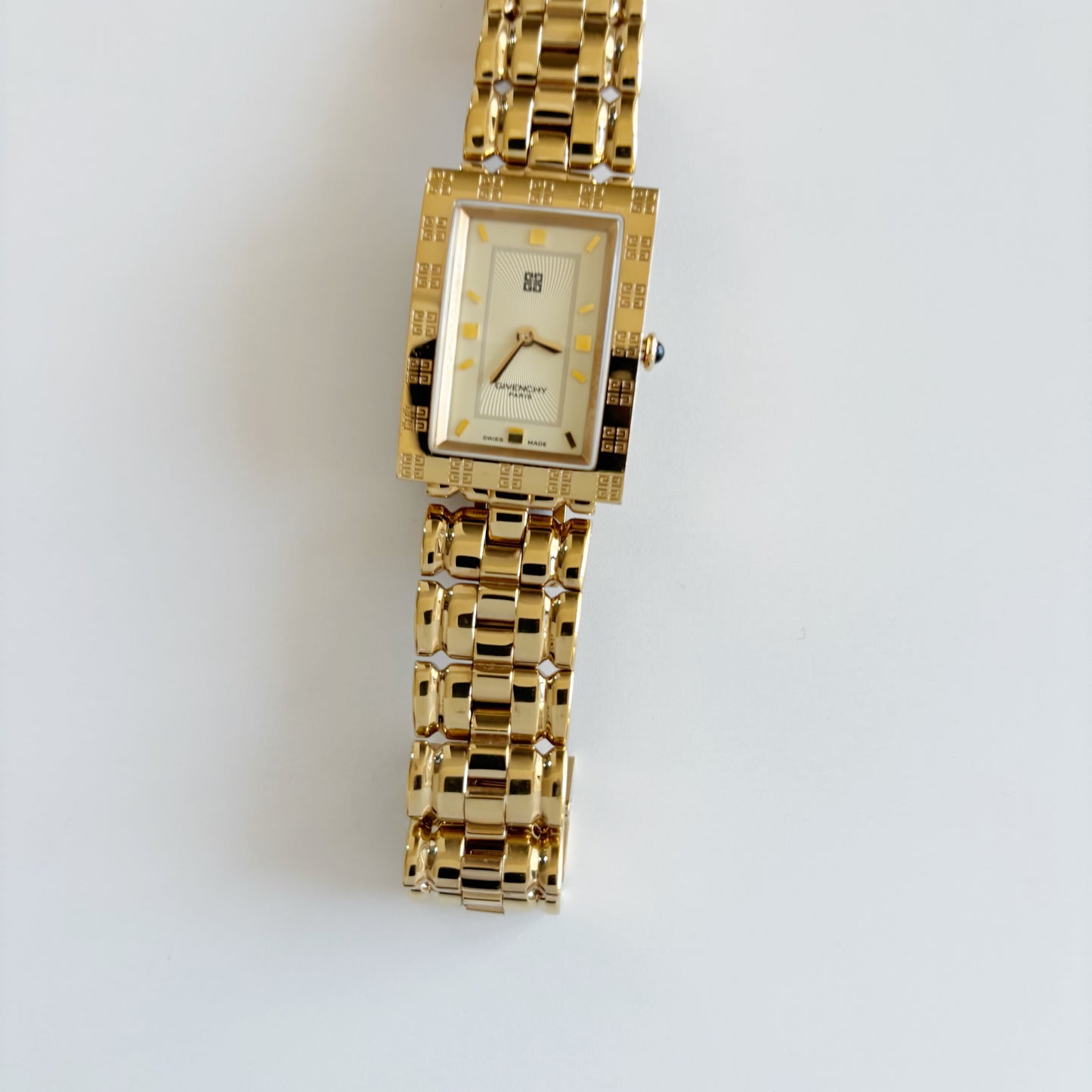 Givenchy 1990s Tank Gold Plated Watch (Large)