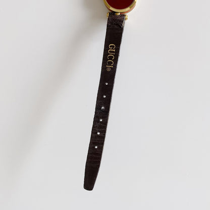 Gucci 1990s Gold Plated Round Watch