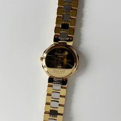 Dior 1990s Octagon Gold Plated Two Tone Watch