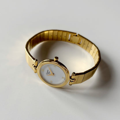Dior 1990s Round Dial Gold Plated Watch