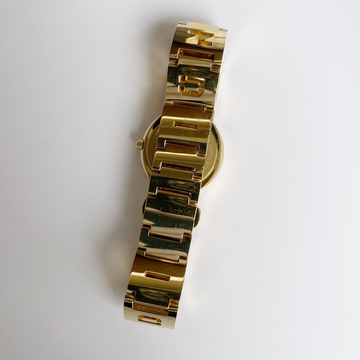 Fendi 1990s Black Dial Gold Plated Watch