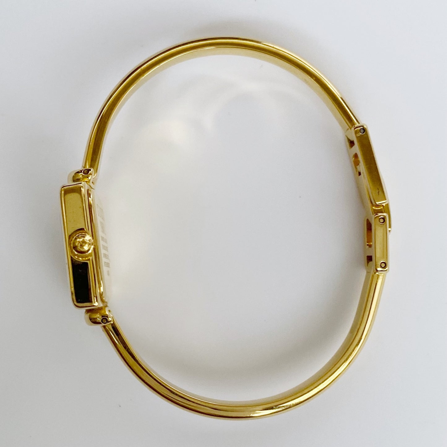 Gucci 1990s Square Gold Plated Bangle Watch