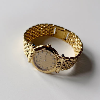 Dior 1990s Octagon Dial Gold Plated Watch