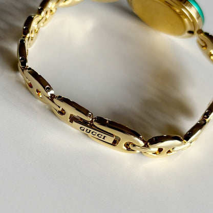 Gucci 1990s Interchangeable Bezel Gold Plated Chain Watch with 6 bezels, case (165mm)