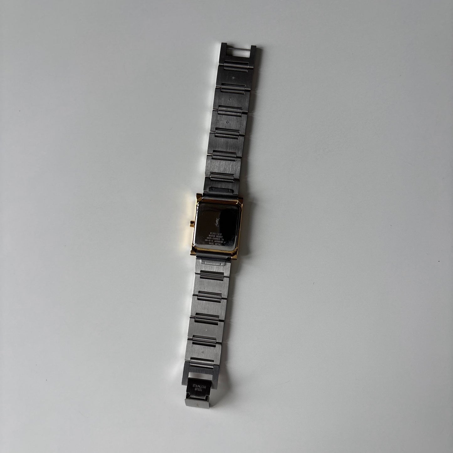 Yves Saint Laurent 1990s Square Dial Gold Plated Two Tone Watch