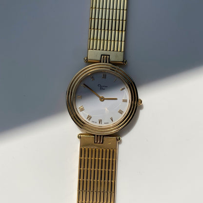 Dior 1990s Round Dial Gold Plated Watch (Large)