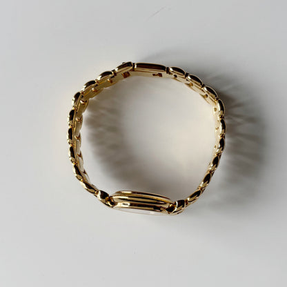 Fendi 1990s Seashell Round Dial Gold Plated Watch