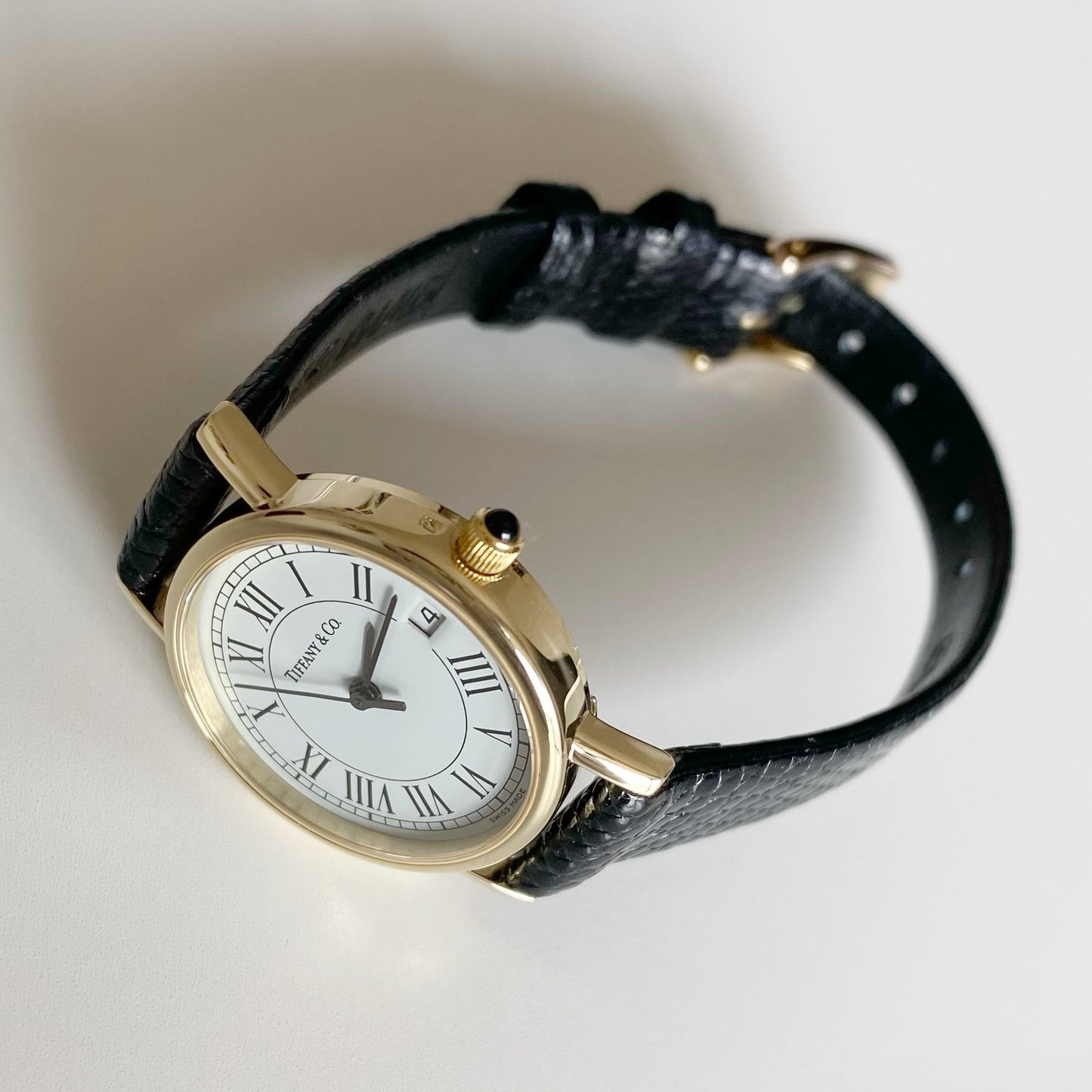 Tiffany 1990s 14K Solid Gold Round Watch