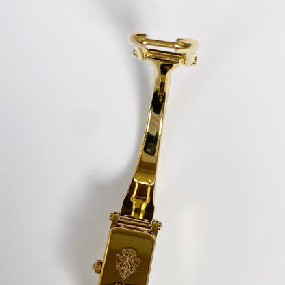 Gucci 1990s Gold Dial Gold Plated Bangle Watch