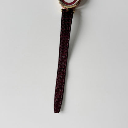Gucci 1990s Round Dial Red Gold Plated Watch