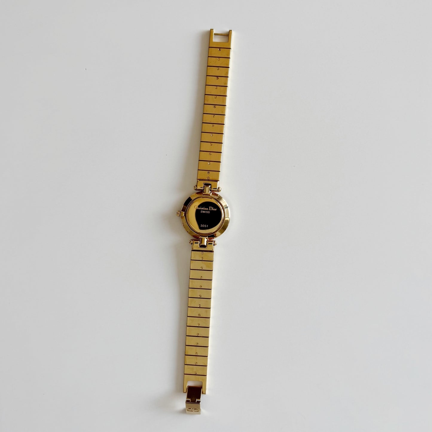 Dior 1990s Round Dial Gold Plated Watch
