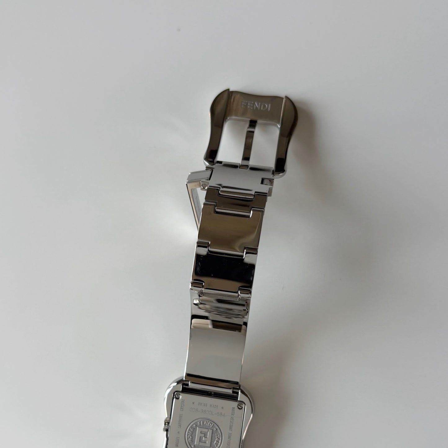 Fendi 1990s Seashell Dial Stainless steel Silver Buckle Watch