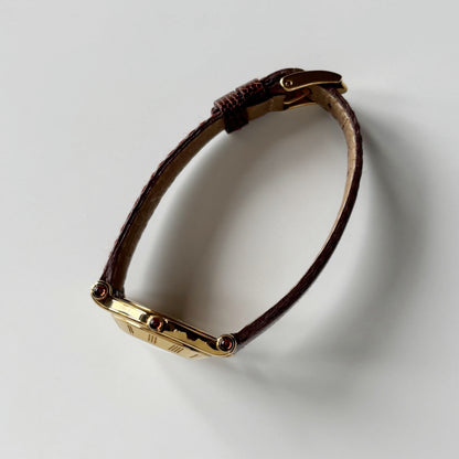 Gucci 1990s Round Dial Gold Plated Watch