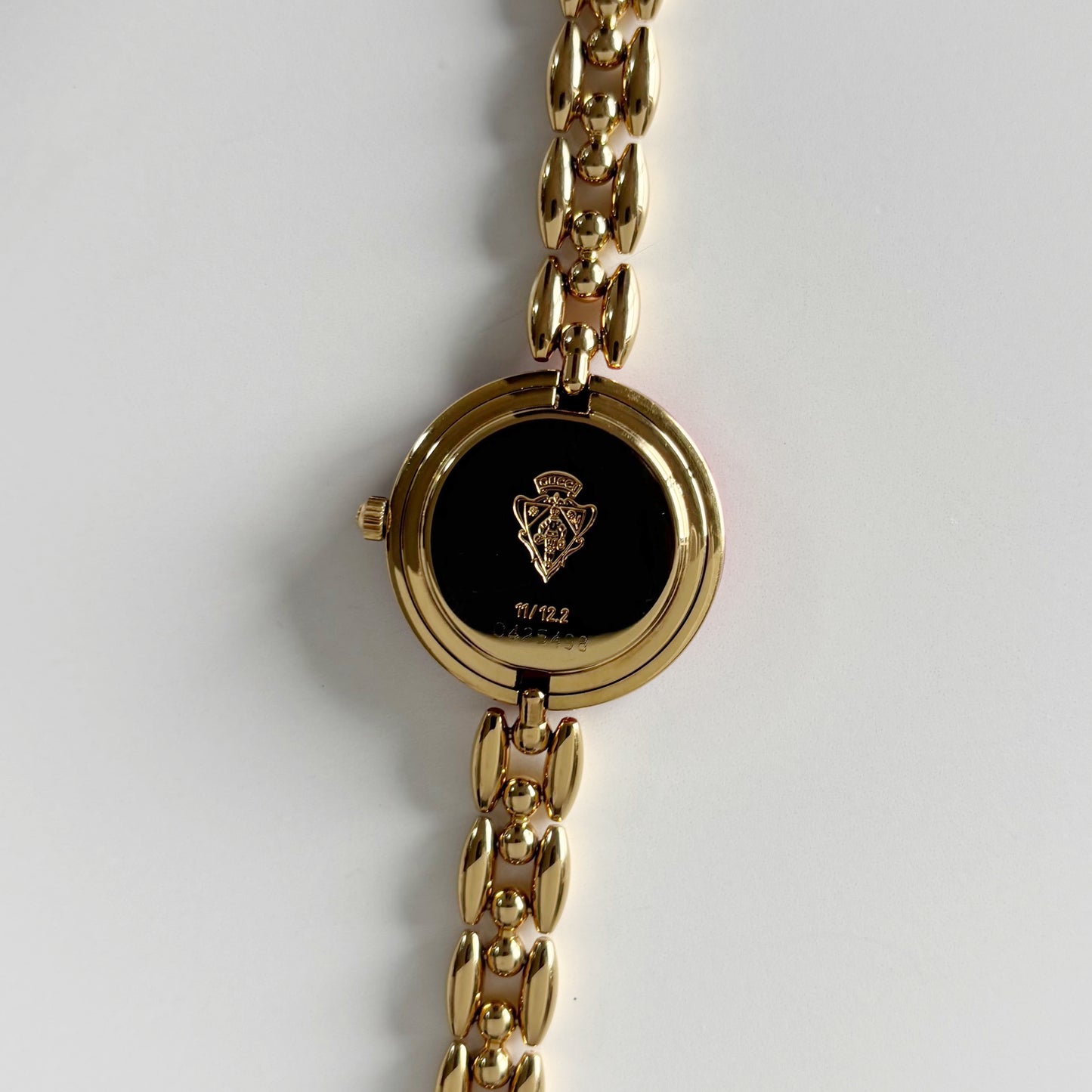 Gucci 1990s Interchangeable Bezel Gold Plated Watch with 6 bezels, case (165mm)