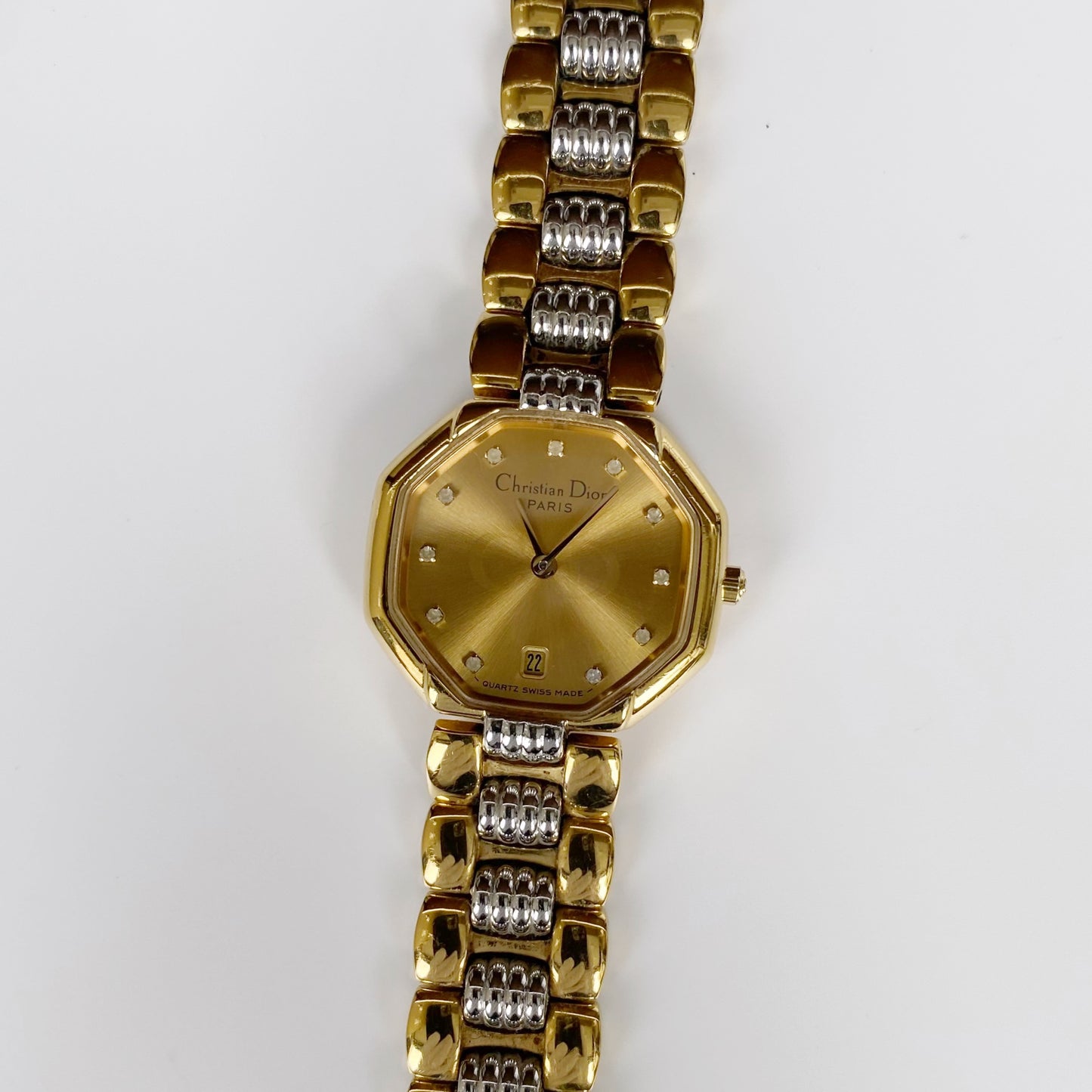 Dior 1990s Octagon Two Tone Watch