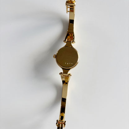Burberry 1990s Round Dial Gold Plated Bangle Watch