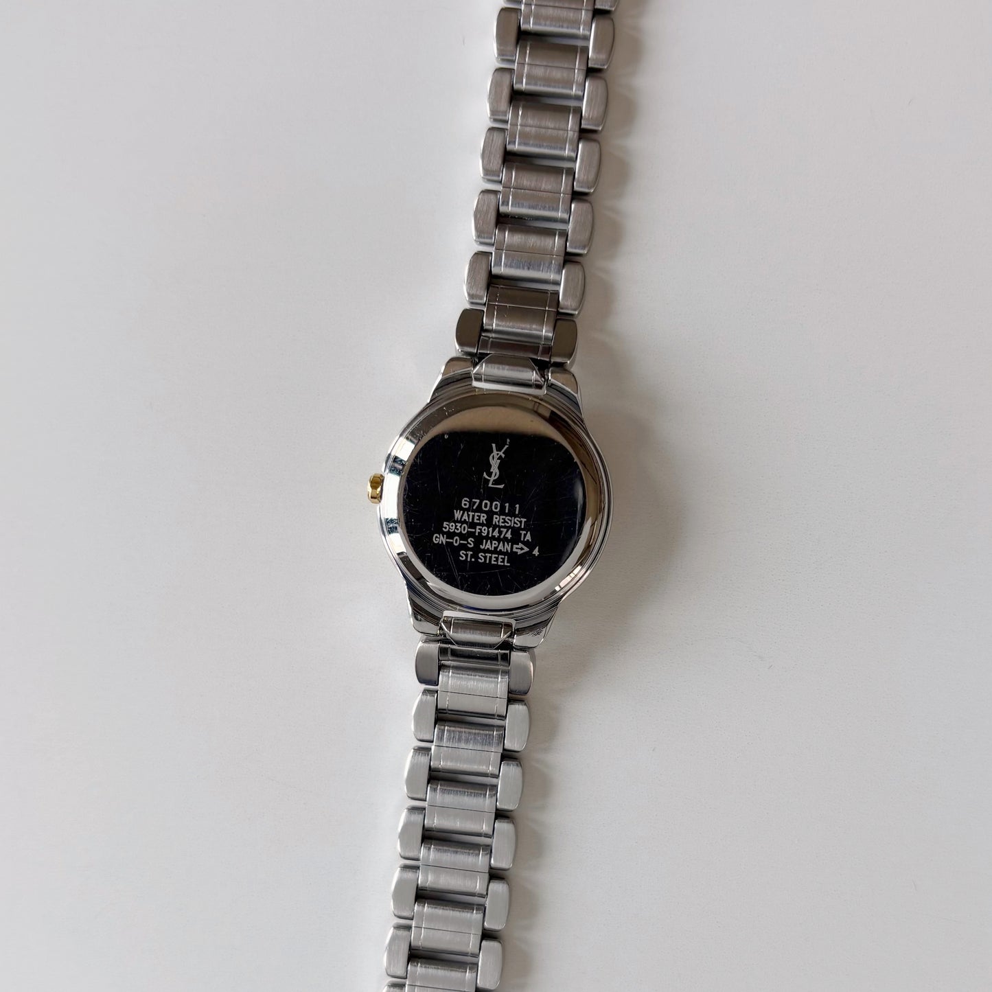 Yves Saint Laurent 1990s Round Dial Two Tone Watch