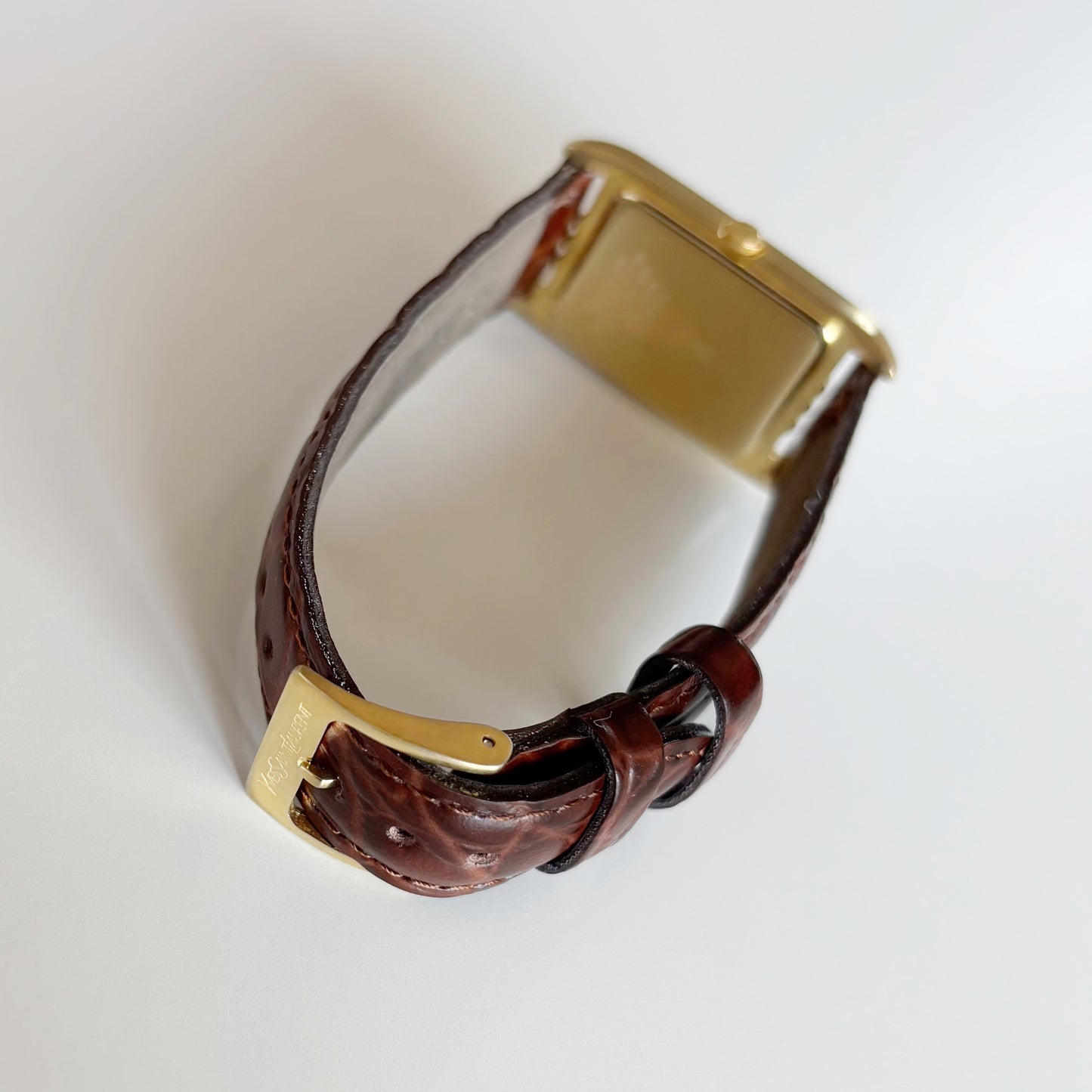 Yves Saint Laurent 1990s Gold Plated Tank Watch (Large)